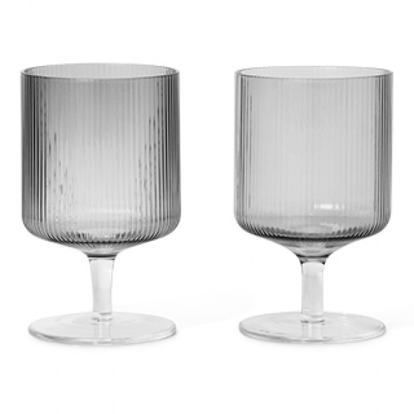 Kieliszki do wina Ripple - 2 szt. - ferm LIVING | smoked