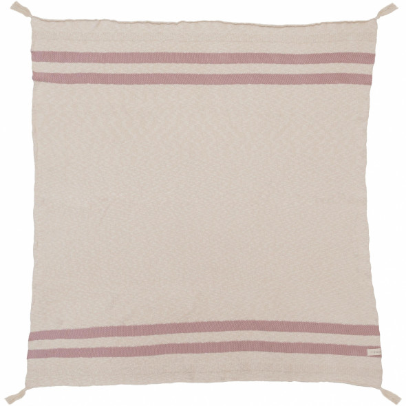 Koc bawełniany Stripes - Lorena Canals natural/vintage nude