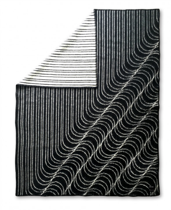 Koc WATER - czarny / niebieski - IHANNA HOME czarny