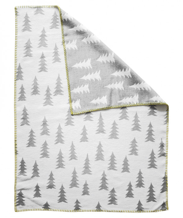 Kocyk dziecięcy GRAN tkany szary - Fine Little Day żółty