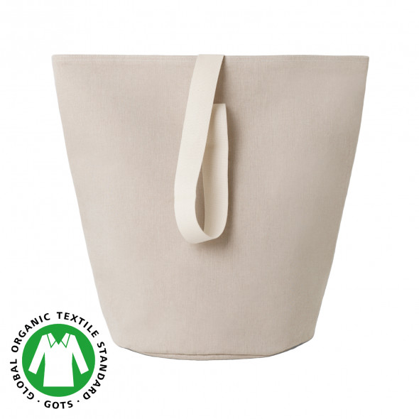 Kosz bawełniany CHAMBRAY piaskowy - różne rozmiary - ferm LIVING L (Ø 40 cm)