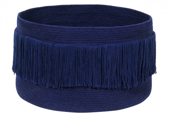 Kosz bawełniany z frędzlami Fringes Alaska Blue - Lorena Canals