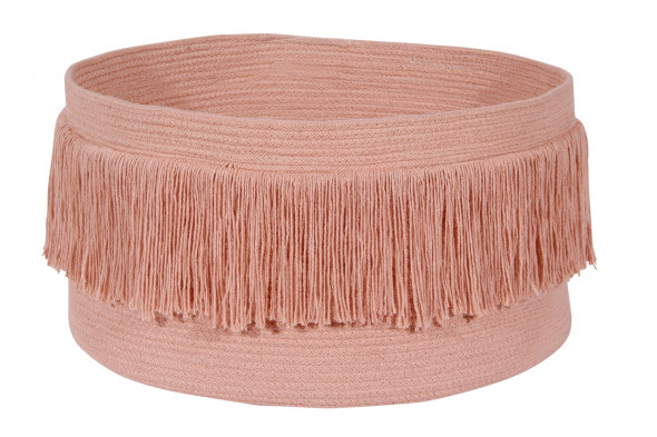 Kosz bawełniany z frędzlami Fringes Sahara Nude - Lorena Canals