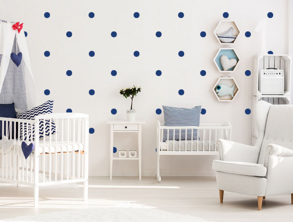 KROPKI DUŻE | naklejki do pokoju dziecięcego - Pastelowelove 074 szary