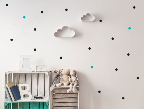 KROPKI MAŁE | naklejki do pokoju dziecięcego - Pastelowelove 074 szary