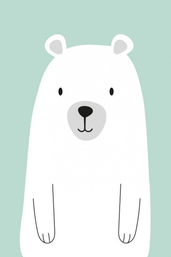 MIŚ | plakat do pokoju dziecięcego - Pastelowelove miętowy