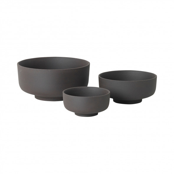 Miski SEKKI - różne kolory - ferm LIVING | 3 szt. Charcoal