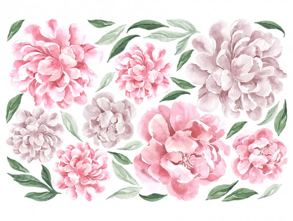 PIWONIE | naklejka do pokoju dziecięcego - różne kolory - Pastelowelove niebieski, matowe