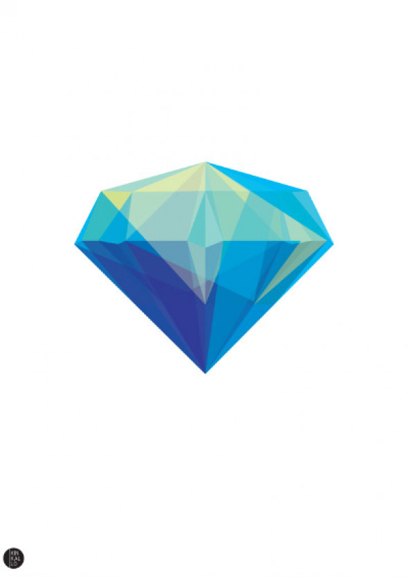 Plakat Diament biały - Kinkallo