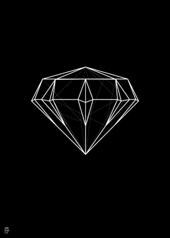 Plakat Diament linearny czarny - Kinkallo