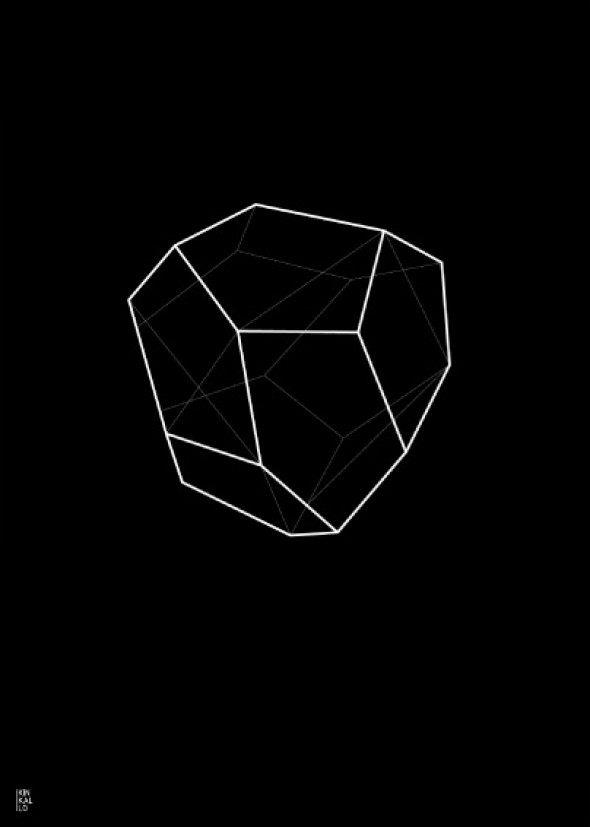 Plakat Emerald linearny czarny - Kinkallo