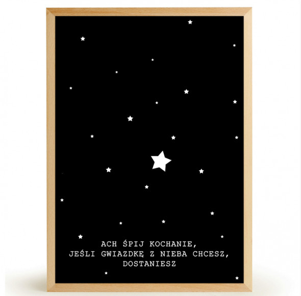 Plakat GWIAZDKA  Z NIEBA - FOX ART STUDIO czarny, A3 (29,7 cm x 42 cm)