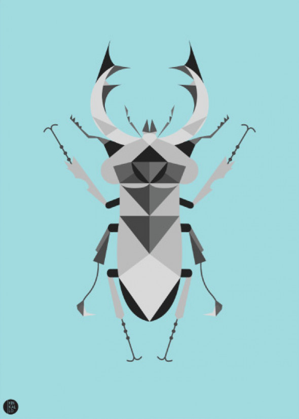 Plakat Jelonek Rogacz niebieski - Kinkallo