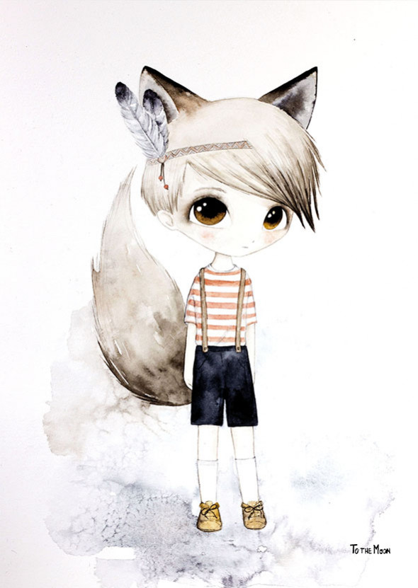 Plakat Little Friends - To The Moon - LITTLE TONY 50 x 70 cm