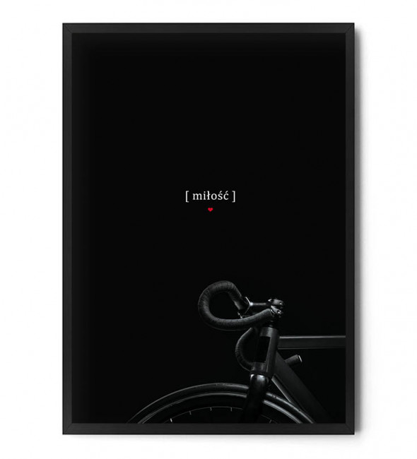 Plakat MIŁOŚĆ / ROWER czarny - FOX ART STUDIO 70 x 100 cm