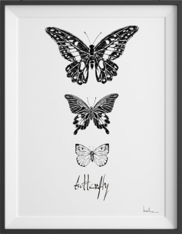 Plakat Motyle Nº2 - kreska 60 x 90 cm