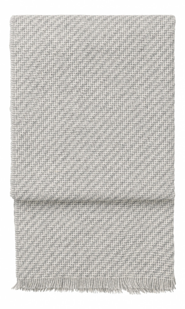 Pled wełniany DIAGONAL - różne kolory - ELVANG white | light grey