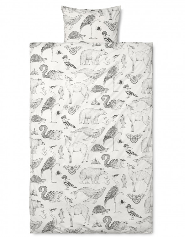 Pościel Katie Scott biała - ferm LIVING 100 x 140 cm