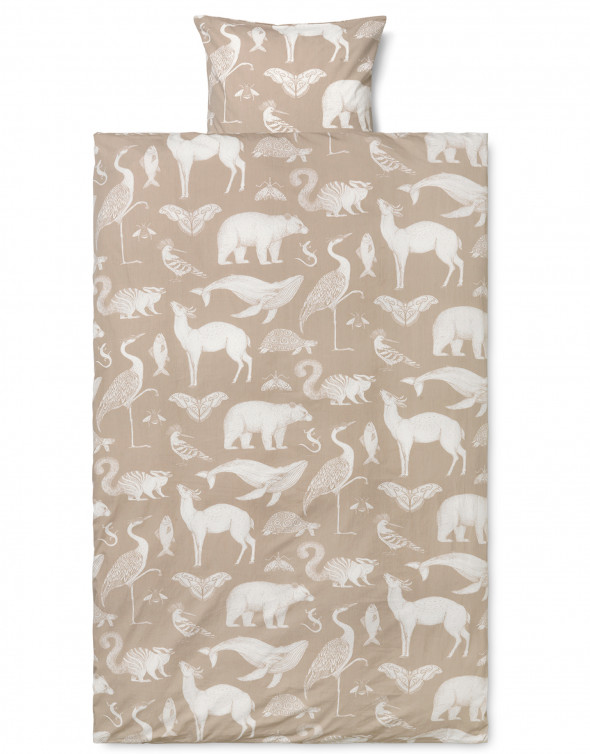 Pościel Katie Scott piaskowa - ferm LIVING 140 x 200 cm