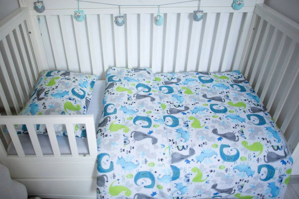 Pościel Smok'n'roll niebieska - MAYLILY 100 x 135 cm