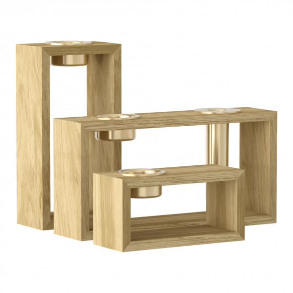 Świecznik dębowy COMPOSE - UMAGE jasny dąb