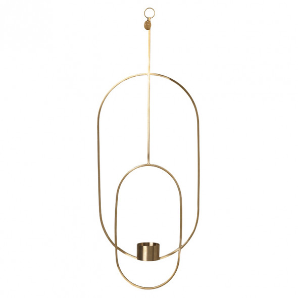 Świecznik wiszący DECO  - mosiężny - ferm LIVING | owalny