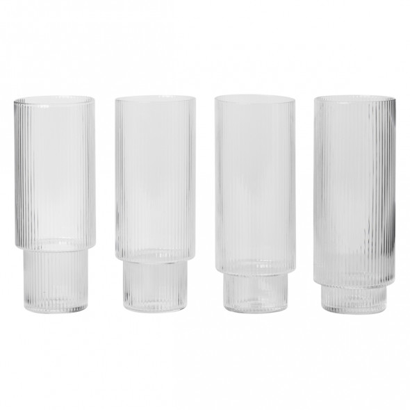 Szklanki Ripple wysokie - 4 szt. - ferm LIVING