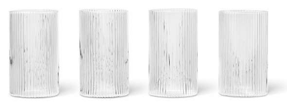 Szklanki Ripple zestaw 4 szt. - ferm LIVING przezroczysty | clear