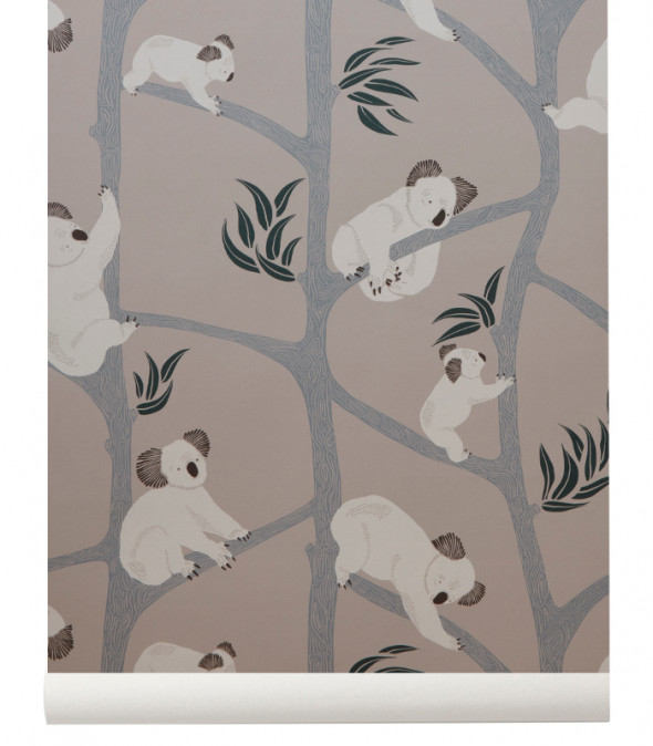 Tapeta dla dziecka KOALA - ferm LIVING ciemnozielony | dark green