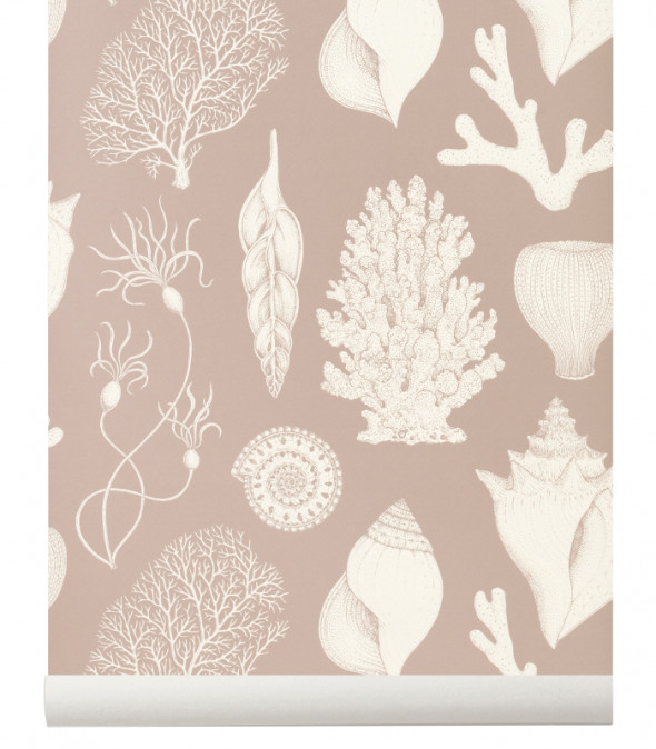 Tapeta flizelinowa SHELLS / MUSZLE -  Katie Scott & ferm LIVING złamana biel | off white