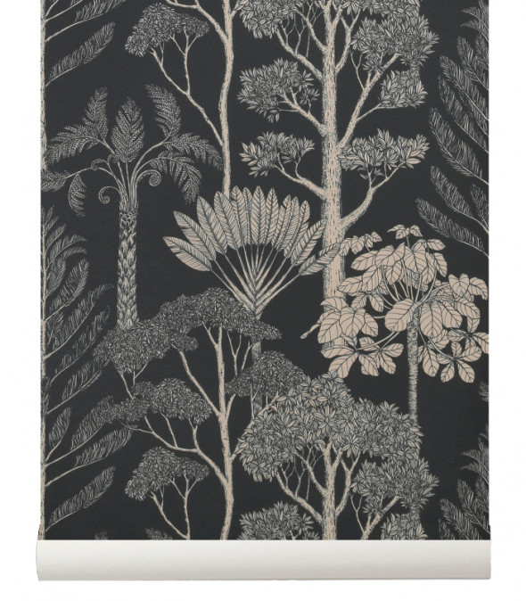 Tapeta flizelinowa TREES / DRZEWA -  Katie Scott & ferm LIVING deep petrol