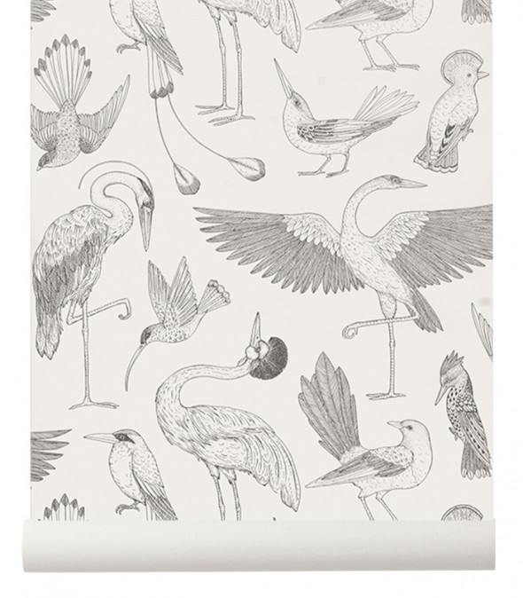 Tapeta ptaki BIRDS off white - ferm LIVING
