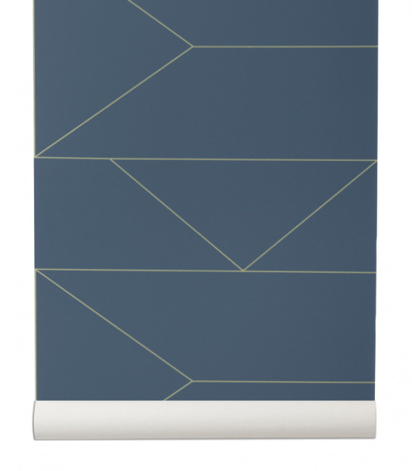 Tapeta skandynawska LINES granatowa - ferm LIVING