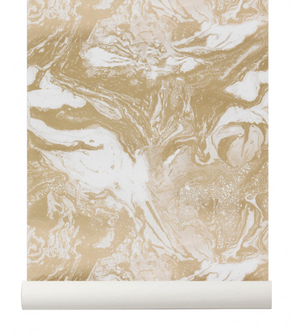 Tapeta skandynawska MARBLING Gold - ferm LIVING