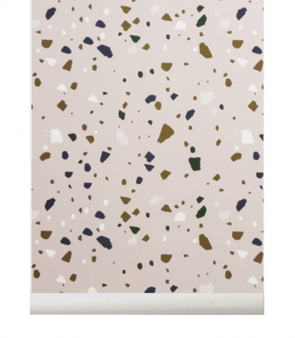 Tapeta skandynawska TERRAZZO różowa - ferm LIVING
