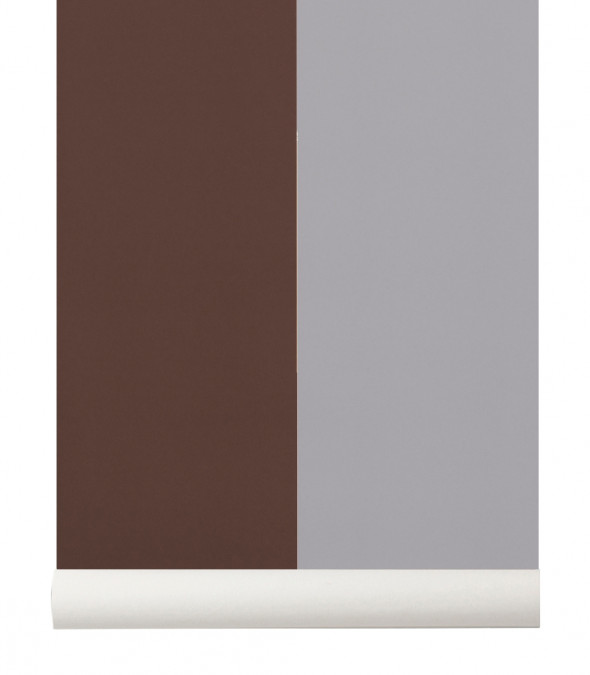 Tapeta skandynawska THICK LINES Bordeaux/Grey - ferm LIVING