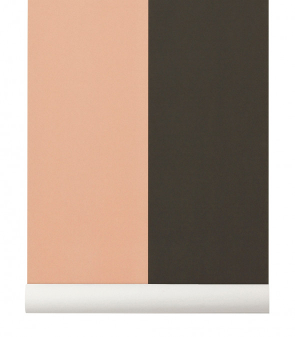 Tapeta skandynawska THICK LINES Green/Rose - ferm LIVING