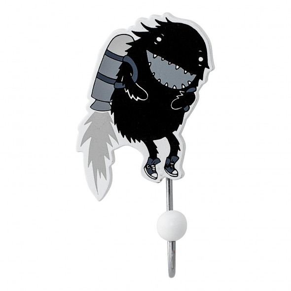 Wieszak dziecięcy czarny - Bloomingville | Stworek z rakietą