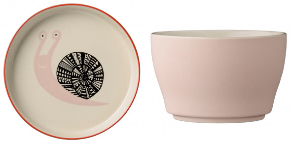 Zestaw dwóch miseczek ze ślimakiem Mollie - Bloomingville