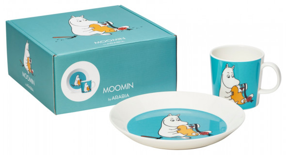 Zestaw naczyń dla dzieci MUMINKI - ARABIA | turkusowy zielony