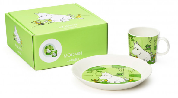 Zestaw naczyń dla dzieci MUMINKI - ARABIA | zielony zielony