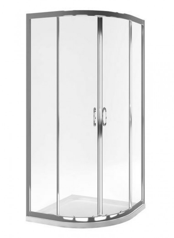 Actima 201 kabina półokrągła 80x80 drzwi suwane chrom przeźroczysta KAAC.1801.800