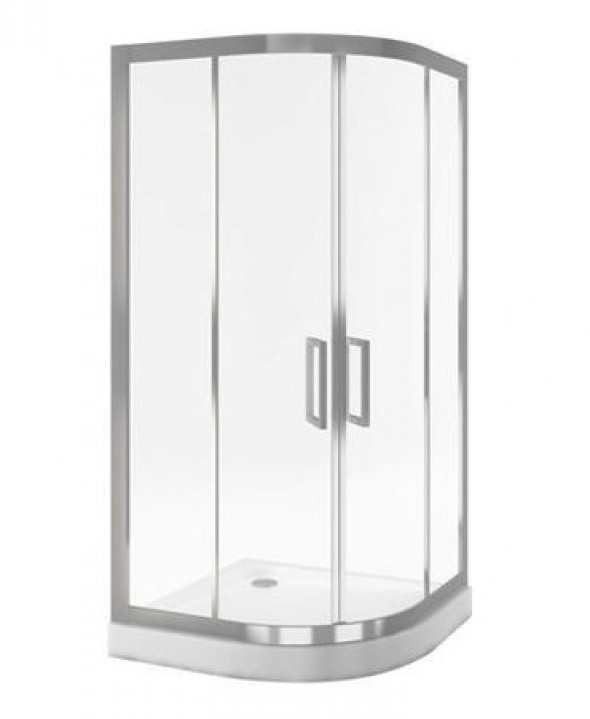 Actima 600 kabina półokrągła 90x90 drzwi suwane chrom przeźroczysta KAAC.1901.900.LP