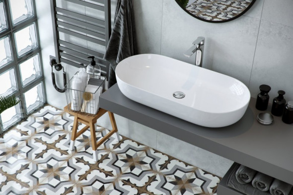 Actima Jima 82 umywalka nablatowa owalna 82x41 biały CEAC.2001.820.WH