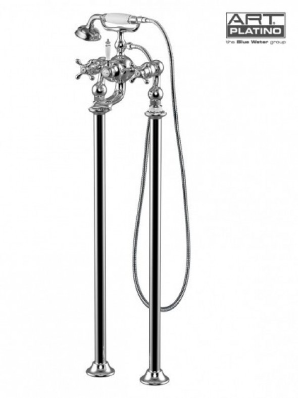 Art Platino Nikolas bateria wannowa podłogowa retro chrom porcelana NIK-BWP.090C