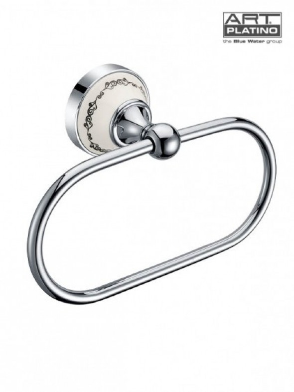 Art Platino Nikolas owalny wieszak na ręcznik retro chrom porcelana NIK-57047