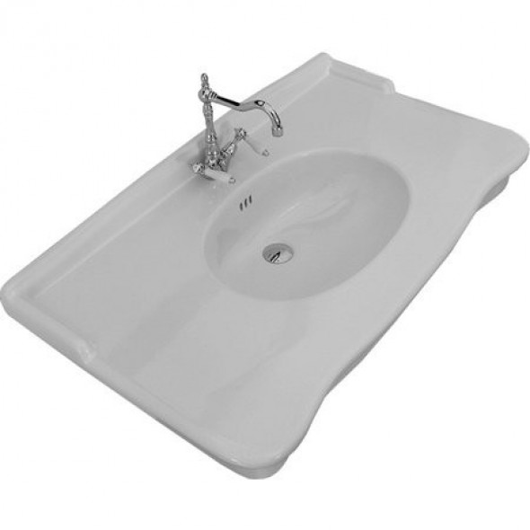 Artceram Hermitage umywalka z blatem ceramicznym 112x63 cm retro biała HEL004