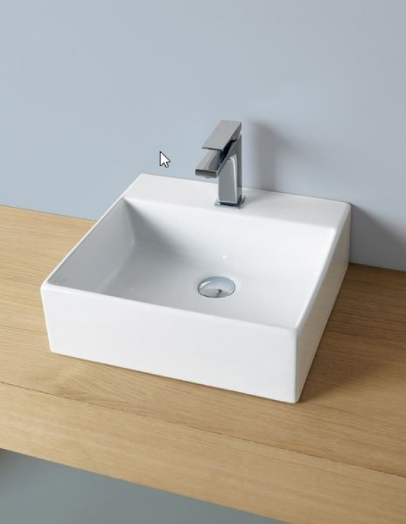 Artceram Quadro 40 umywalka stawiana na blat/ wisząca 40x38 cm biały QUL005