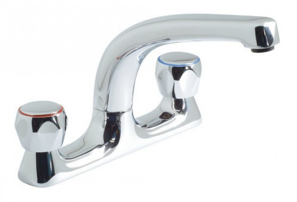 Axces by Vado Astra bateria kuchenna zlewozmywakowa dwuotworowa z ruchomą wylewką chrom AX-AST-153/CD-CP