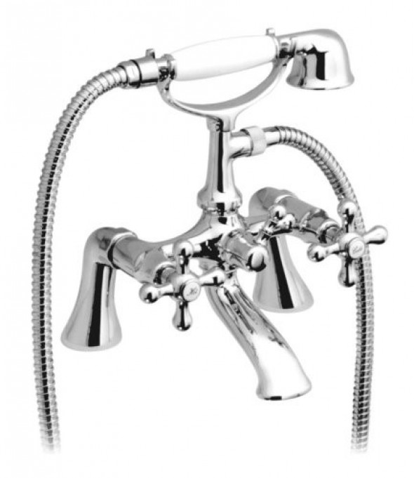 Axces by Vado Victoriana bateria wannowa na podporach z zestawem prysznicowym chrom AX-VIC-131/S/CD-CP